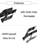 Flexible Turf Stabilizer Grid for Lawns and Walkways, 4m by 10m, with drain holes and HDPE geocell for erosion control