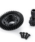 Beefy Steel Front And Rear Differential Gear Set For 1 To 5 Scale RC Cars 13 Tooth Pinion And 42 Tooth Ring Gears in black finish