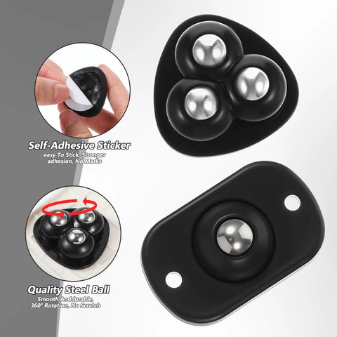 8 Piece Appliance Casters Self Adhesive Caster Wheels Furniture Sliders Universal Rollers With 3 Ball And 1 Ball Designs