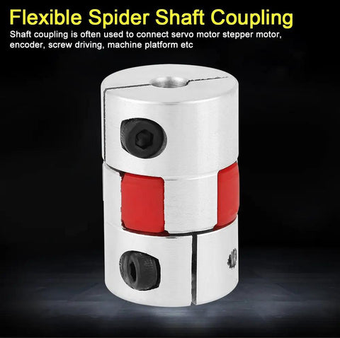 Flexible Spider Shaft Coupling For CNC Stepper Motors D20 L25 5mm To 8mm Bore Heavy Duty Coupler Connector close-up