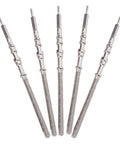 Five Piece Silver Steel Watch Stem Crown Kit For NH35 NH36 NH38 NH39 Movements showing five silver watch stems