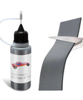 Pinewood Derby Weights Kit With 3 Oz Flexible Tape Weights And 0.5 Oz Graphite Lubricant with scissors cutting tape.