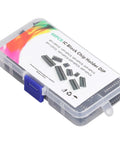 66Pcs Insulated IC Socket Kit in plastic storage box with visible flat pin sockets for PCB boards