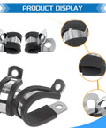 Heavy Duty 304 Stainless Steel Cable Clamps Set With Rubber Cushioned P Clamp Design detail view