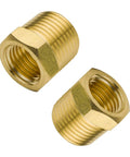 Brass hex pipe fittings, 1/2 in NPT male to 3/8 in NPT female adapter, 1200 psi, pack of 2