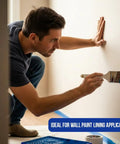 Man using Two Pack 3 Inch Angle Paint Brushes With Durable Wooden Comfort Grip For Easy Control and a Thick Synthetic Filament