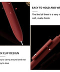 Close-up of Gel Pens Set Of 5 0.5mm Fine Point For Smooth Writing, Cute Vintage Black Ink Pens with easy grip silicone handle and fidget ball clip