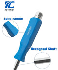 Magnetic Go-Thru 12-Piece Screwdriver Set handle with solid grip and hexagonal shaft