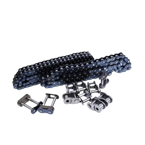 Heavy Duty 06b Single Row Short Pitch Precision Roller Chain Built Tough With Sturdy Alloy Iron For Stable Tensile Strength And Long Term Industrial Transmission Plus Flat Straight Plate Design To Speed Up Assembly And Slash Maintenance Labor Costs In, showing alloy iron links and flat plates.