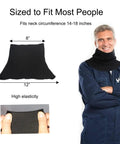 Keep Your Neck Covered With This Heavy Duty Kevlar Welding Neck Gaiter Stops Hot Sparks And Flying Embers During Real Grind Shifts On The Job Site Or In The Shop In Black Large, shown fitting a model.