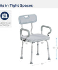 PreserveTech 360 Degree Swivel Shower Chair With Arms And Back, compact size for safe bath time, supports 350 lbs, 15-22 in height.