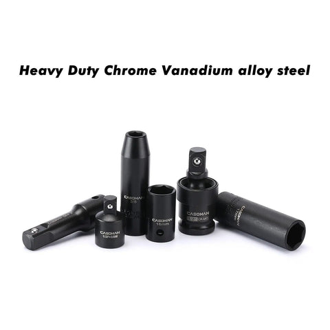 One Half Inch Drive Impact Socket Master Set With Seventy Pieces Includes SAE And Metric Sockets Chrome Vanadium steel adapters