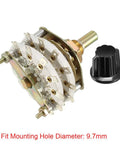 2 Pole 6 Position Rotary Switch with Knob, Band Selector, 2 Deck, 14 Pin, 9.7mm mount, shaft 6mm, for DIY electronics