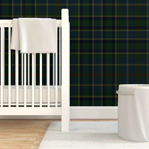 Classic Traditional Print Pre Pasted Removable Wallpaper Easy Peasy Install For Rented Spaces And Accent Walls Snaps Right Into Place Zero Pressure Printed In Usa Killer Vibe For Any Room in a nursery with crib and blanket.
