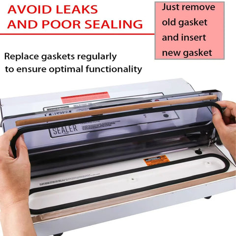 Foam gasket set for Weston Pro-Series vacuum sealer; front view shows black gasket and seal bar tapes (2 gaskets, 4 tapes)