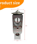 Universal Car A C Expansion Valve Metallic Anti Wear Replacement Part For Most Cars Trucks SUVs size dimensions visible