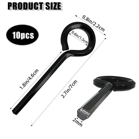 10 Pack 5 32nd Inch Standard Hex Dogging Key With Full Loop Keychain dimensions displayed.