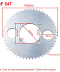 T8F 54T sprocket from Beefy 72V 3000W Brushless Motor Kit With 80A Controller For Go Karts Electric Scooters And Motorcycles