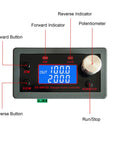 Control panel of All In One Stepper Motor Driver Controller With Forward And Reverse Pulse Speed Control PLC Serial Communication DC 5 To 30V 4A Universal For NEMA 17 And NEMA 23 Motors Multiple Control Modes For Real Time Motion with labeled parts