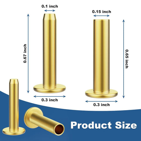 Brass Knife Making Handy Handle Pins Five Sixteenth Inch Head Five Eighth Inch Shaft Rivets For Cutlery 12 Sets Easy Storage Durable Bolster Pins