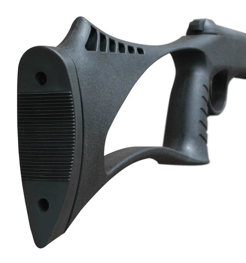 Close-up of the stock and grip of Youth Break Barrel .177 Cal Pellet Gun Air Rifle With Spring-Piston Power for beginners