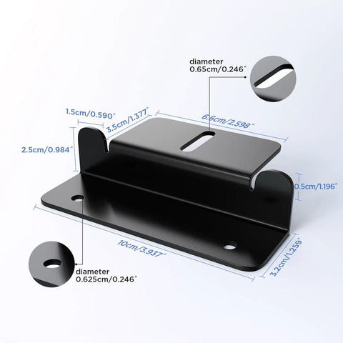 Z Shaped Solar Panel Mounting Brackets Set For RVs Trailers Boats And Yachts Lightweight Aluminum Corrosion Free Mounts For Wall Or Roof Off Grid Installation Works With 40W To 700W Panels Black, dimensions labeled