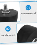4 Pack Rubber Vibration Mounts With Threaded Design Floor Protectors For Furniture And Precision Instruments Heavy Duty Tough As Nails Shock Absorbers For Washing Machines And Mechanical Equipment Anti Slip Pads, black rubber mount with threaded bolt