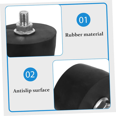 4 Pack Rubber Vibration Mounts With Threaded Design Floor Protectors For Furniture And Precision Instruments Heavy Duty Tough As Nails Shock Absorbers For Washing Machines And Mechanical Equipment Anti Slip Pads, black rubber mount with threaded bolt