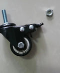 Rolls Like A Dream Heavy Duty Polyurethane Swivel Caster Wheels With Lock Brakes And Threaded Stems Set Of Four Furniture Replacement Casters with black finish and nut.