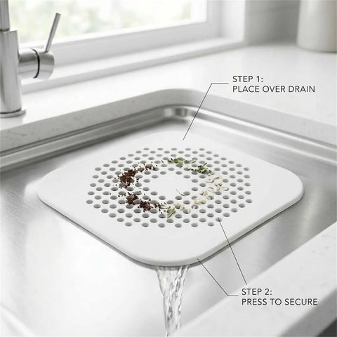 Large Silicone Shower Drain Hair Catcher 2 Pack 5.7 Inch Square Flat Drain Cover Fits 5 And 6 Inch Standard Tub Bases Kicks Stubborn Clogs Straight To The Curb Snags Hair Pet Fur And Everyday Gunk Before They Jam Up Your Plumbing