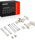 A-Premium Front Disc Brake Hardware Kit Fits For Jeep Grand Cherokee And Chevy Camaro And Corvette Cts Ats Plus Cd5 Upgrade Durable Parts That Keep Your Ride Smooth And Safe Without Skidding Or Glazing. Front brake hardware kit with clips, pins, springs, and bolts.