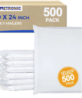 Heavy Duty 19x24 Inch Poly Mailers 500 Pack Bulk Shipping Envelopes for Clothes Self Seal White Plastic Mailing Bags