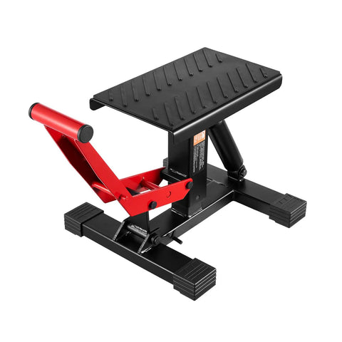 Side view of Dirt Bike Lift Stand With 1200Lb Capacity, Hydraulic Motorcycle Jack, Beefy Built Tough Pro Grade, Sturdy Hoist Table