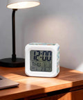 Super Sweet Nautical Alarm Clock With Starfish And Coral Wooden Cube Design Silent Sweep Nightlight bedside timer on desk