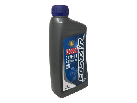 ECSTAR R5000 10W-40 oil bottle, part of Genuine OEM Oil Change Kit For Suzuki DR650 1996-2023 With ECSTAR 10W40 Oil