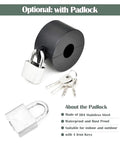 Optional padlock for door handle lockout device, stainless steel, with keys. Enhances security for indoor and outdoor use.