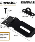 Badass Stainless Steel Hasp Latch Built Different For Heavy Duty Padlock Security On Gates Sheds Barns And Home Doors, 3 inch dimensions shown.