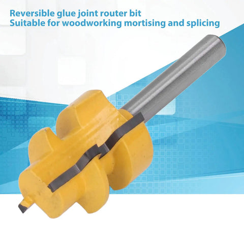 High Strength Reversible T Slot Router Bit With Tungsten Carbide Blade For Precise Woodworking Mortising And Splicing Joints Using 1/4 Inch Round Shank Cutter Tool close-up.