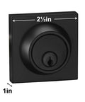 Square Single Cylinder Deadbolt Lock For Front Door Sleek Series Beefed Up Heavy Duty High Security Reversible Modern Iron Black