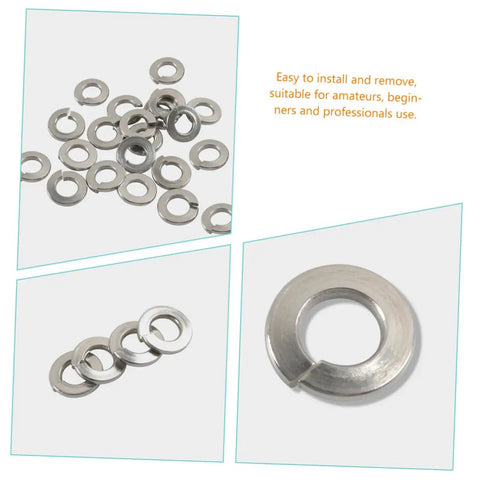 Stainless Steel Washers Set 350 Pc Assortment With Multiple Sizes And Spring Lock Features, Flat Washers For Screws And Nuts, Built For Auto And Industrial Projects, Durable Gasket Washers For Any Hardware Job, assorted split ring washers