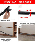 Installation guide for 2-In-1 Door Security Bar And Patio Stopper, Adjustable Iron, Kid Proof, Black for sliding doors.