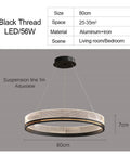 LED s LED Pendant Lights Modern Acrylic Creative Ceiling Pendant Lamp Ring Indoor Lighting for Living Room Bedroom Kitchen Hang Lamps (Colour: Black D80cm)