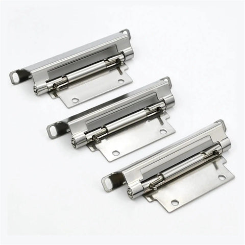 Three Stainless Steel Detachable Cabinet Door Hinges with Spring, Folding Hidden Hinge, Heavy Duty Industrial Grade Carbon Steel