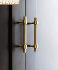 Natural Wood Kitchen Cabinet Handles 2 To 5 Inch 4 Piece Set Center To Center Adjustable Double Hole Euro Scandi Modern Dresser Knob