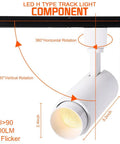 Dope 15W H Type LED Track Light Heads For Accent Lighting And Artwork Adjustable Beam 360° Rotation Diagram