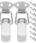 Heavy Duty Stainless Steel Spring Toggle Latches With Quick Release Handle And Sleek Silver Finish For Toolbox Truck Bed Case Outdoor Gear Travel Bag Secure Locking Storage 10 Pack image showing two toggle latches and eight additional pieces.