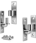 Heavy Duty Wall Mount Gate Hinges Two Pack Built Tough For Farm Gates And Chain Link Fence Gates With Five Eighth Inch Hinge Pin Up To Six Hundred Pound Capacity Screws Included Galvanized Iron Construction - close-up of hinges and screws