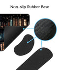 Memory Foam Keyboard Wrist Rest And XXL Extended Gaming Mouse Pad Set For Ergonomic Comfort Pain Relief Easy Typing 4 Piece Ultra Thick Desk Mats With Enchanted Bookshelf Design showing non-slip rubber base and enchanted bookshelf design.