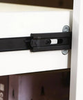 Side view of Beefy 10 Inch Full Extension Drawer Slides With Ball Bearing 5 Pair Telescopic Side Mount Rails installed on a cabinet.