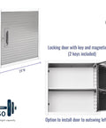 Heavy Duty 12 Piece Steel Garage Cabinet Storage Sets Featuring Lockable Rolling Workbench And Wall Cabinets. 24"W wall cabinet with locking door.